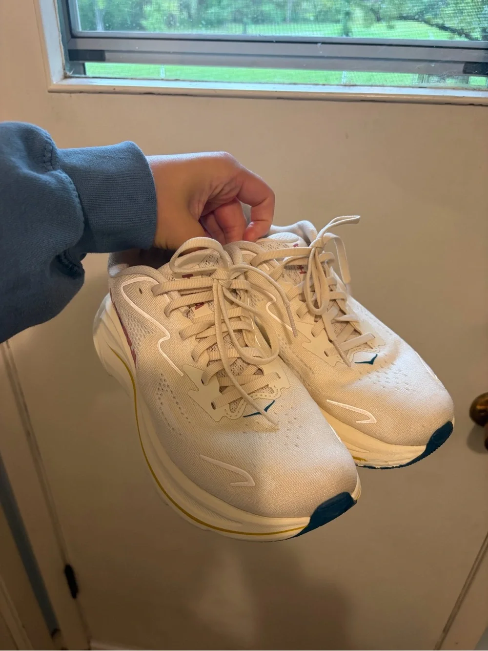 Hoka Women's Cream Running Shoes. Clifton 10.